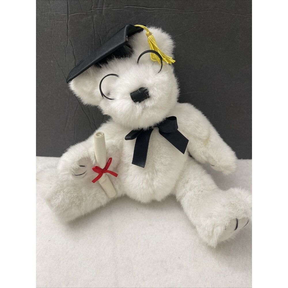 Dan Dee Collectors Choice White Graduation Teddy Bear Stuffed Animal Plush 13”